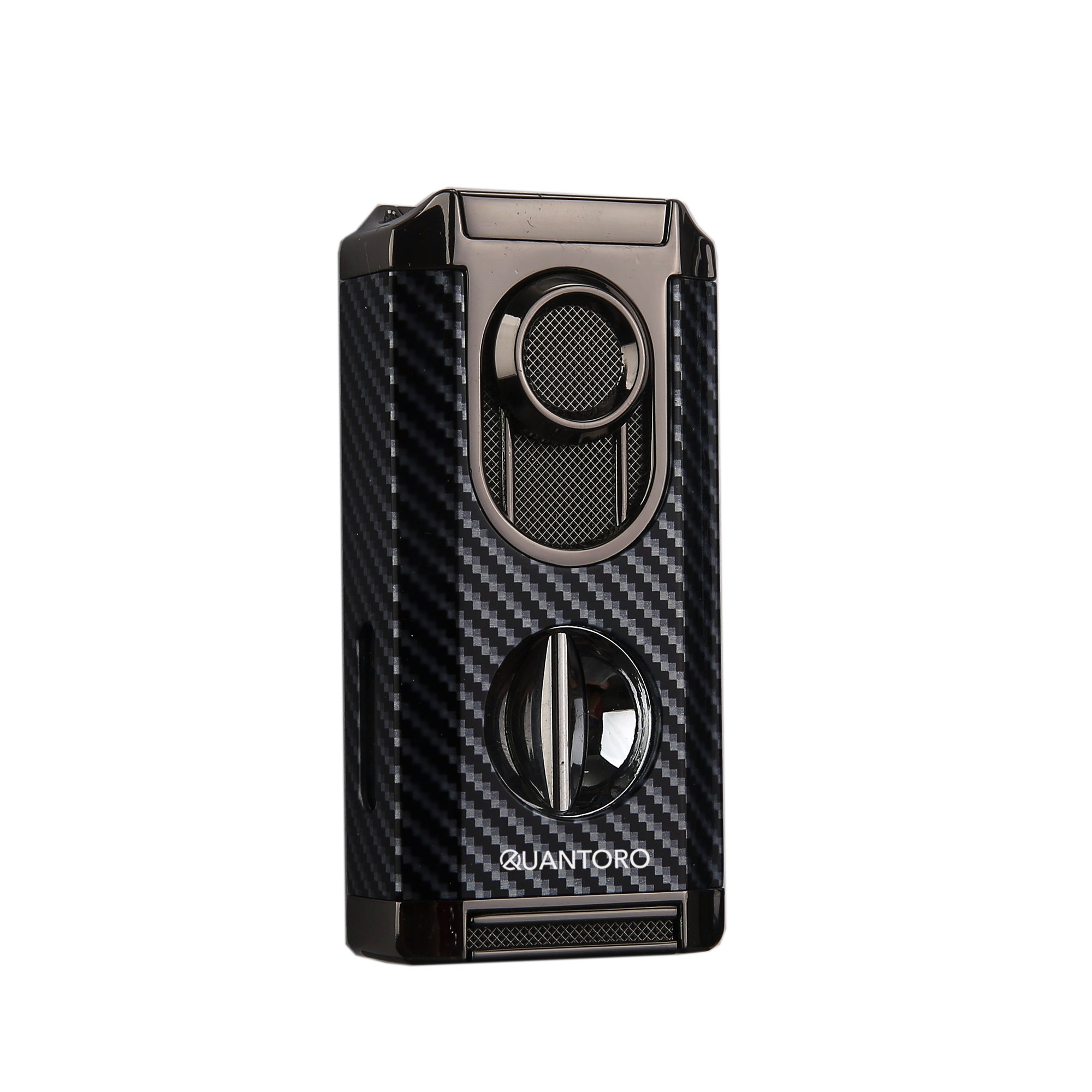 Quantoro MGM05-67 Triple Jet Flame Carbon Lighter with Cutting Edge