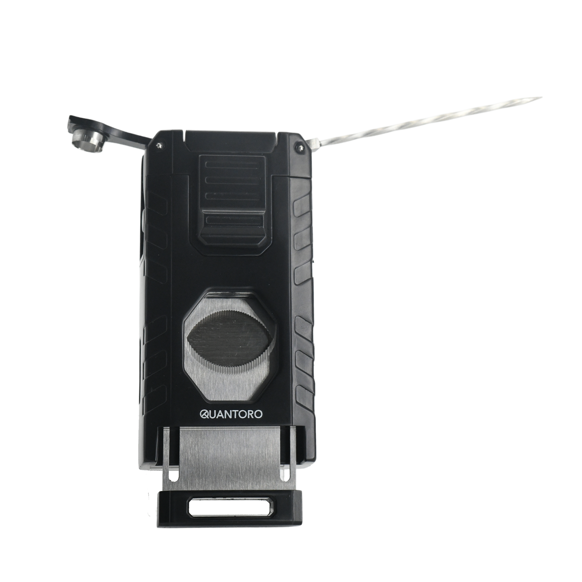 Quantoro MGM05-63 Kesicili Delicili Üçlü Jet Alev Black Çakmak