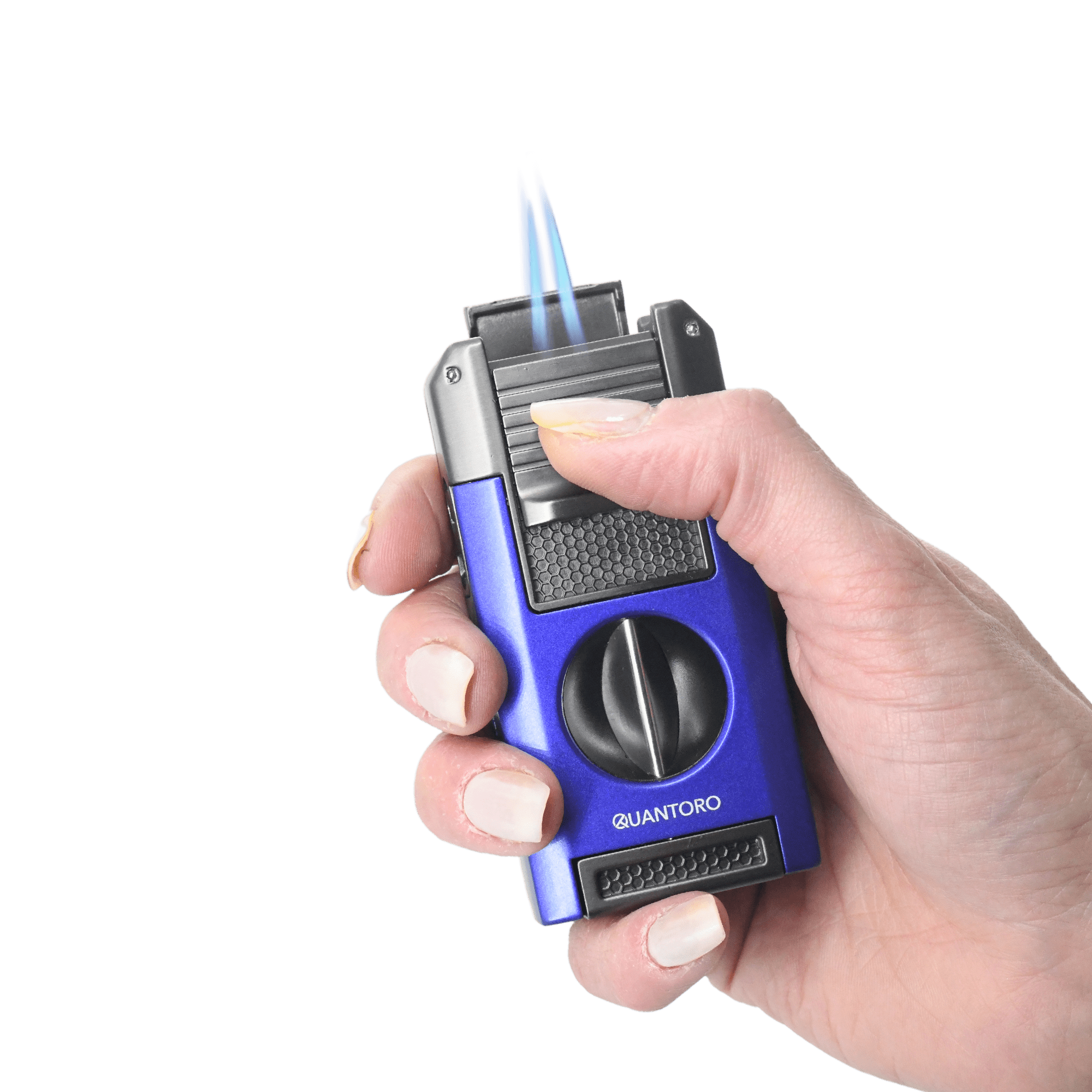 Quantoro MGM05-64 Kesicili Delicili Çift Jet Alev Grey Çakmak