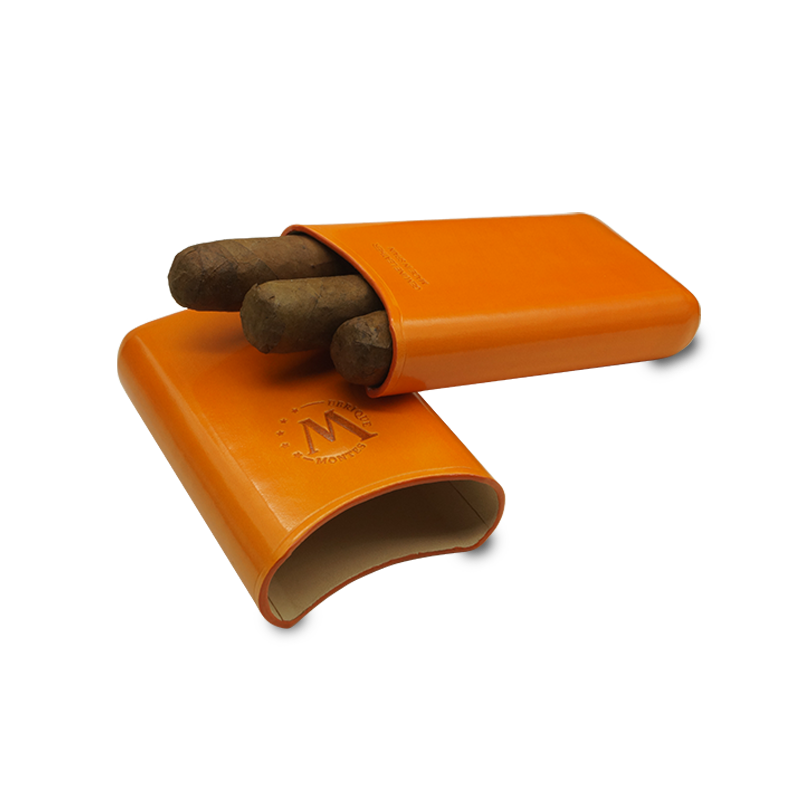 Montes Gerçek Deri El Yapımı 52 Ring Amsterdam Üçlü Puro Kılıfı