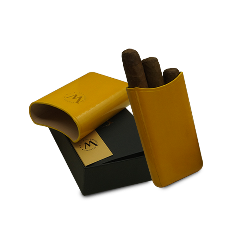 Montes Gerçek Deri El Yapımı 52 Ring Bali Üçlü Puro Kılıfı