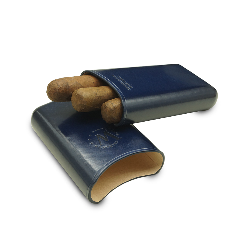 Montes Gerçek Deri El Yapımı 52 Ring Milan Üçlü Puro Kılıfı