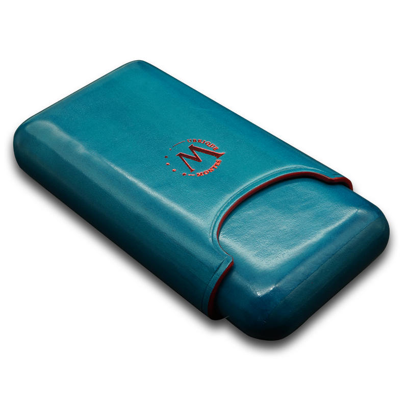 Montes Gerçek Deri El Yapımı 52 Ring Ocean Üçlü Puro Kılıfı