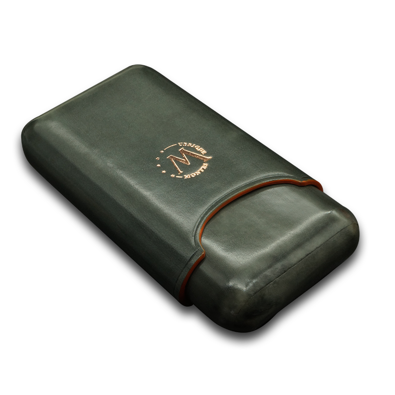 Montes Gerçek Deri El Yapımı 52 Ring Shadow Üçlü Puro Kılıfı