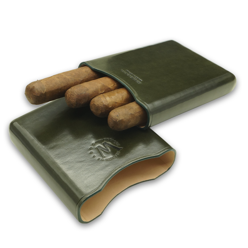 Montes Gerçek Deri El Yapımı 55 Ring Jaen Dörtlü Puro Kılıfı