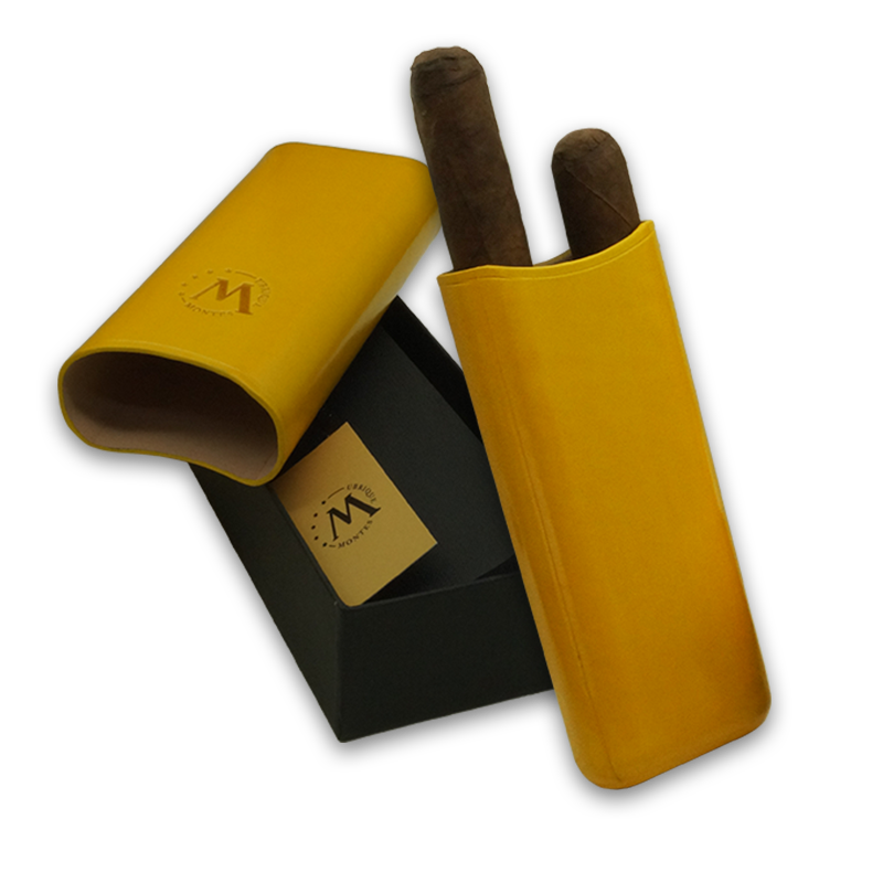 Montes Gerçek Deri El Yapımı 65 Ring Bali İkili Puro Kılıfı