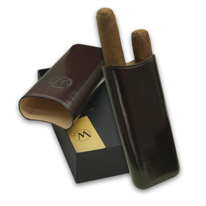 Montes Gerçek Deri El Yapımı 65 Ring Viena İkili Puro Kılıfı