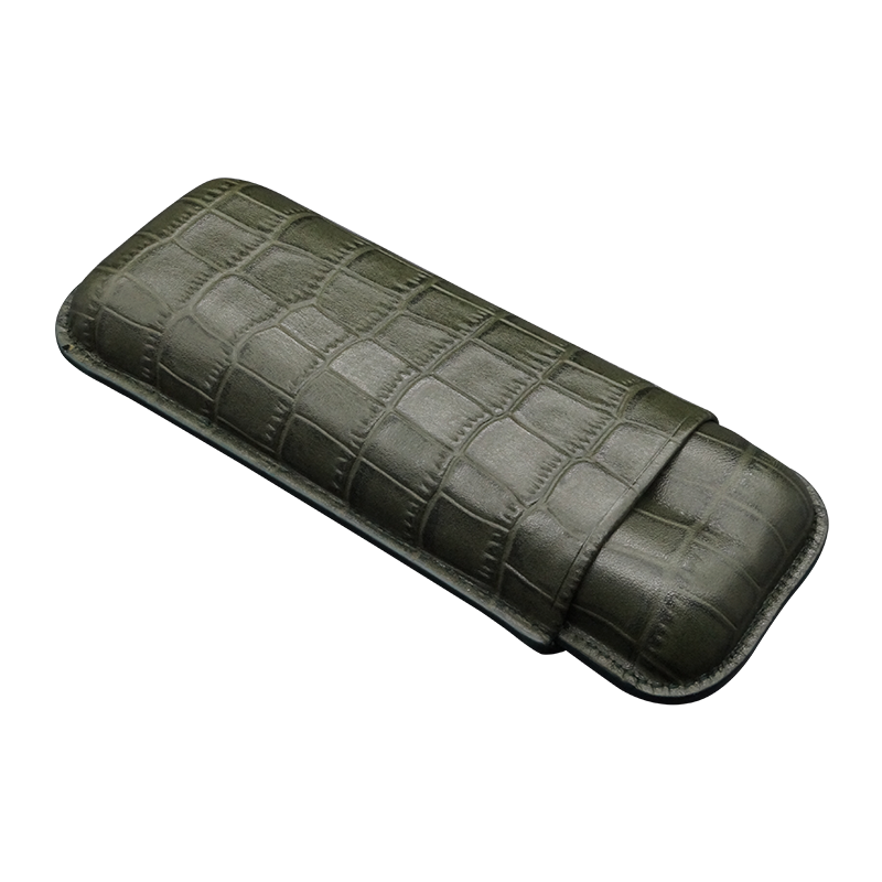 Montes Gerçek Deri El Yapımı 60 Ring Krokodil Bosque İkili Puro Kılıfı