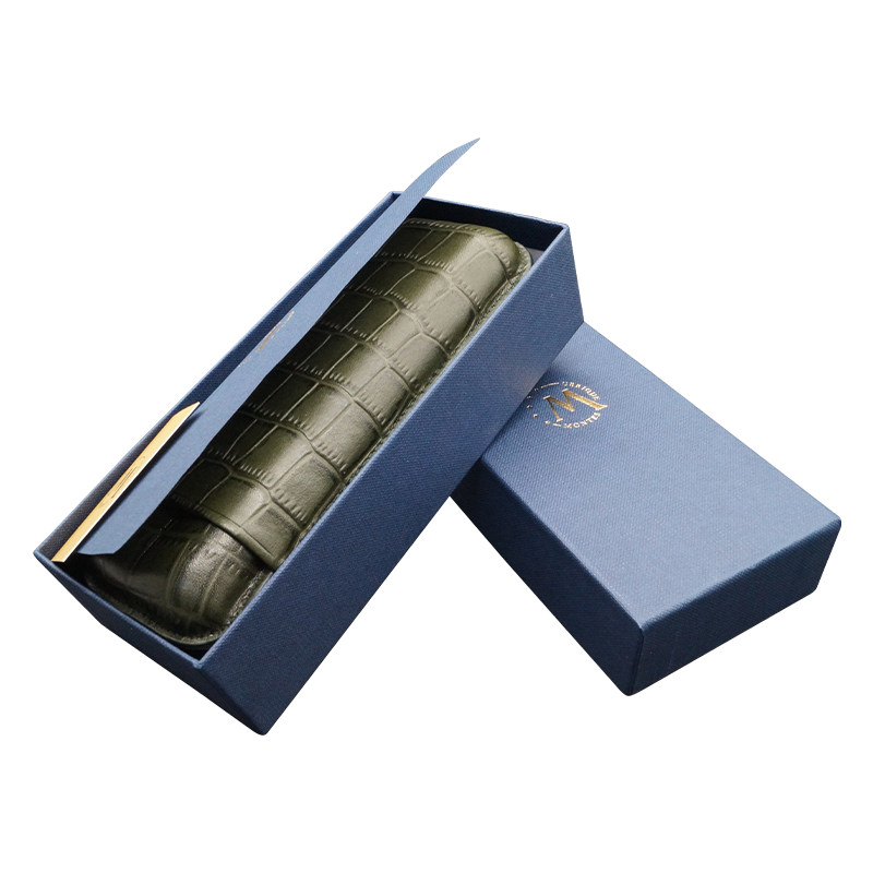 Montes Gerçek Deri El Yapımı 60 Ring Krokodil Bosque İkili Puro Kılıfı