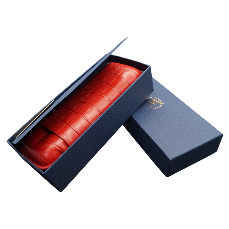 Montes Gerçek Deri El Yapımı 60 Ring Krokodil Fuego İkili Puro Kılıfı