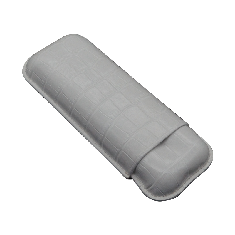 Montes Gerçek Deri El Yapımı 60 Ring Krokodil Nieve İkili Puro Kılıfı