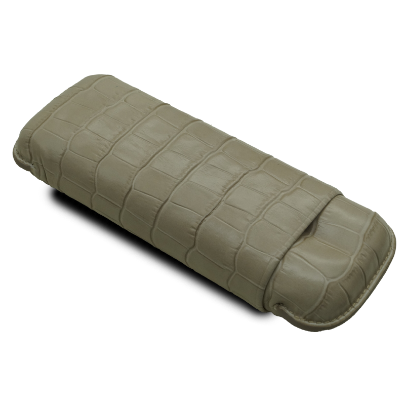 Montes Gerçek Deri El Yapımı 60 Ring Krokodil Piedra İkili Puro Kılıfı