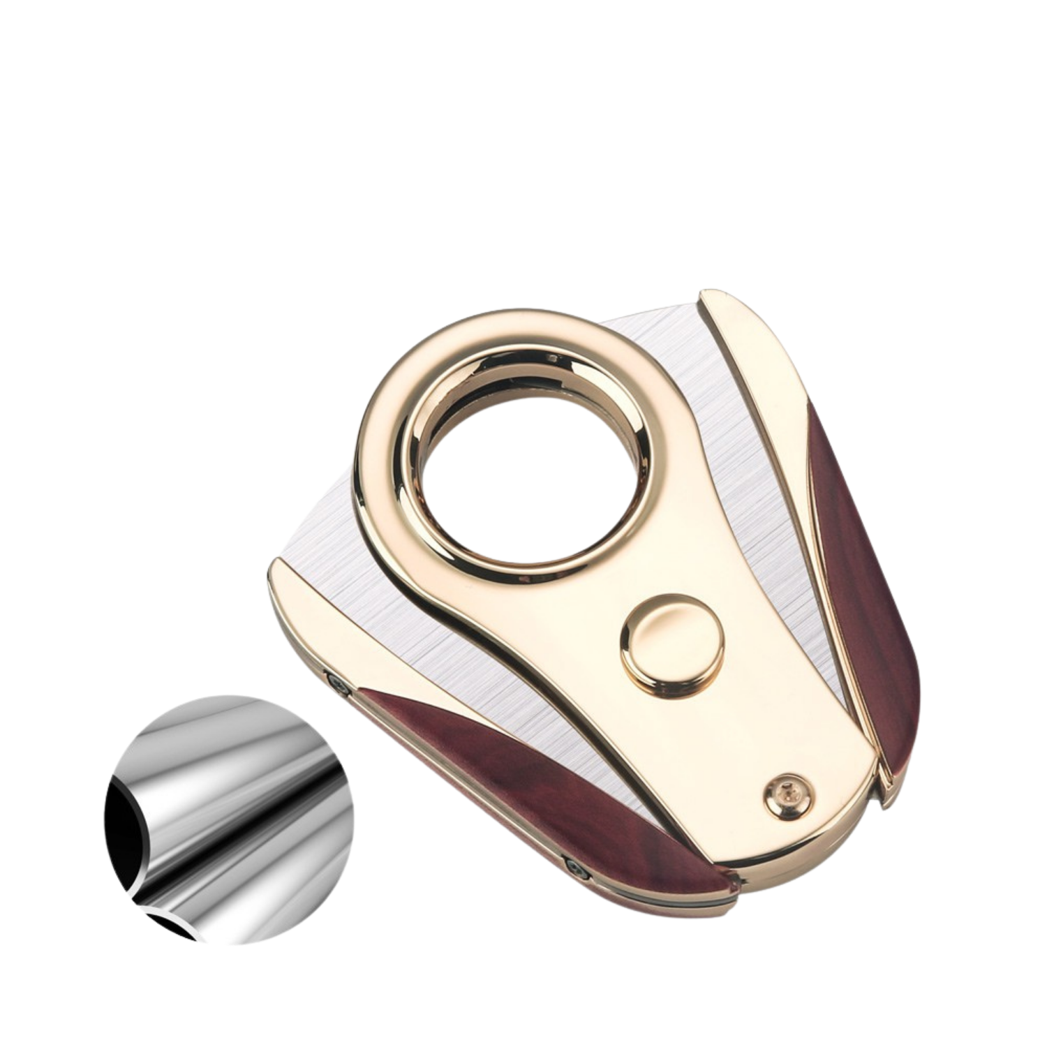 QC-3 Altın Ahşap Puro Kesici