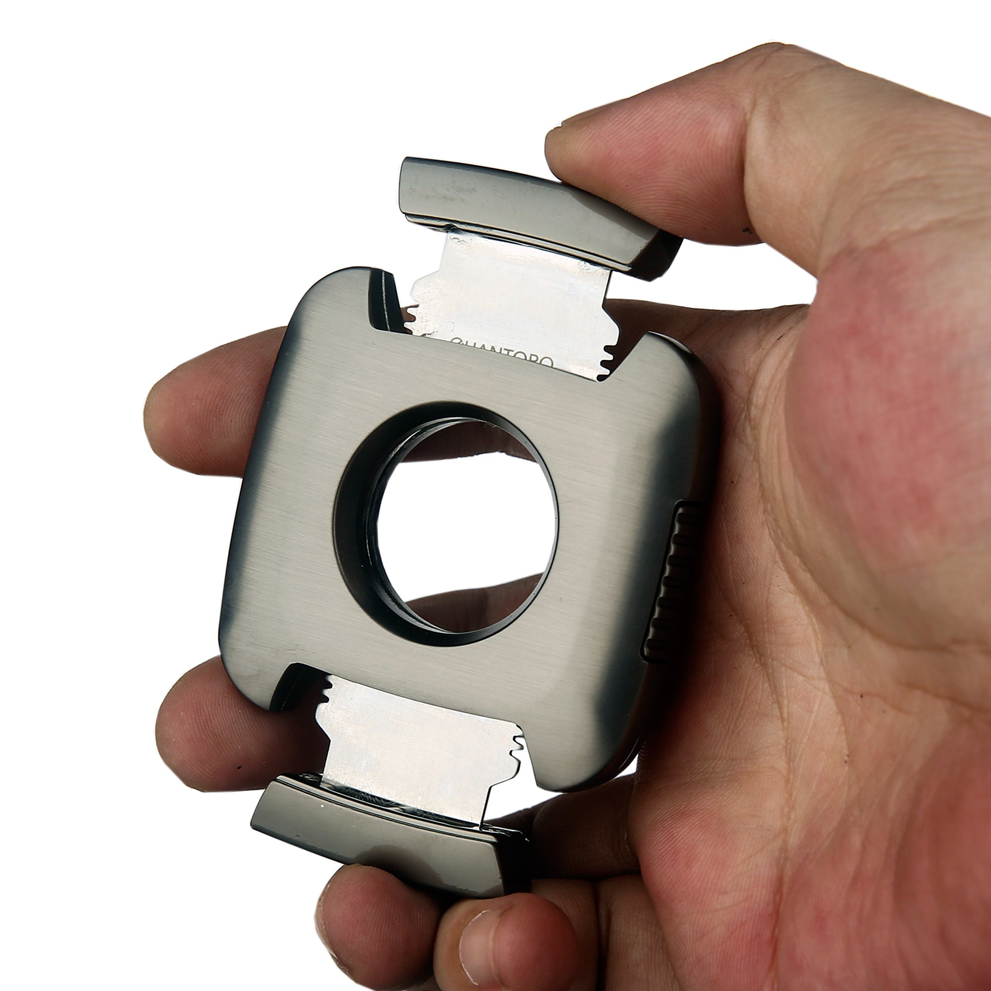 Quantoro QC-11 Square Double Blade Green Carbon Cigar Cutter