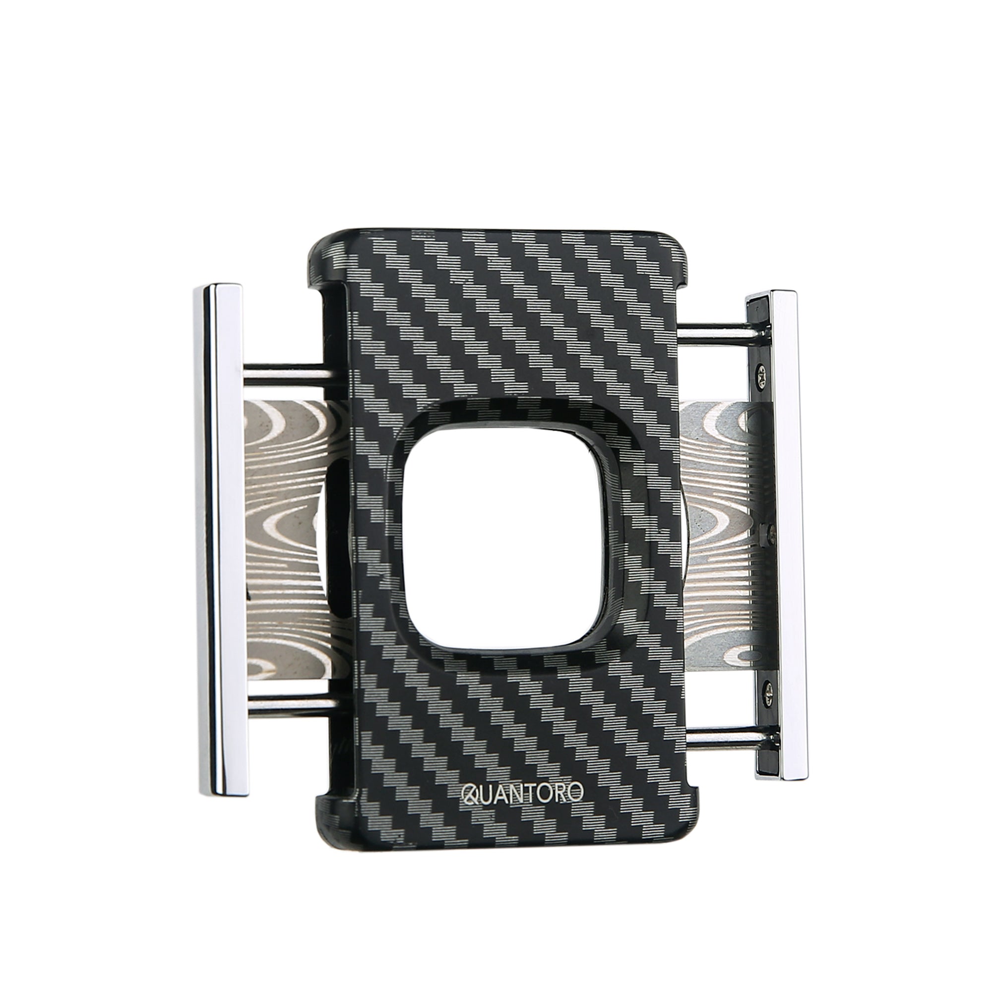 Quantoro QC-13 Damascus Çift Bıçaklı Black Carbon Puro Kesici