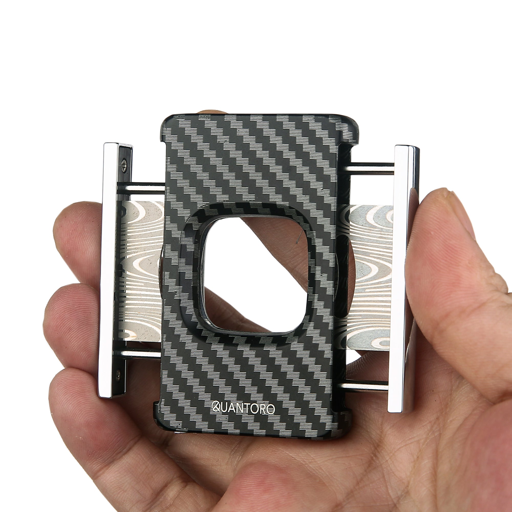 Quantoro QC-13 Damascus Double Blade Red Cigar Cutter