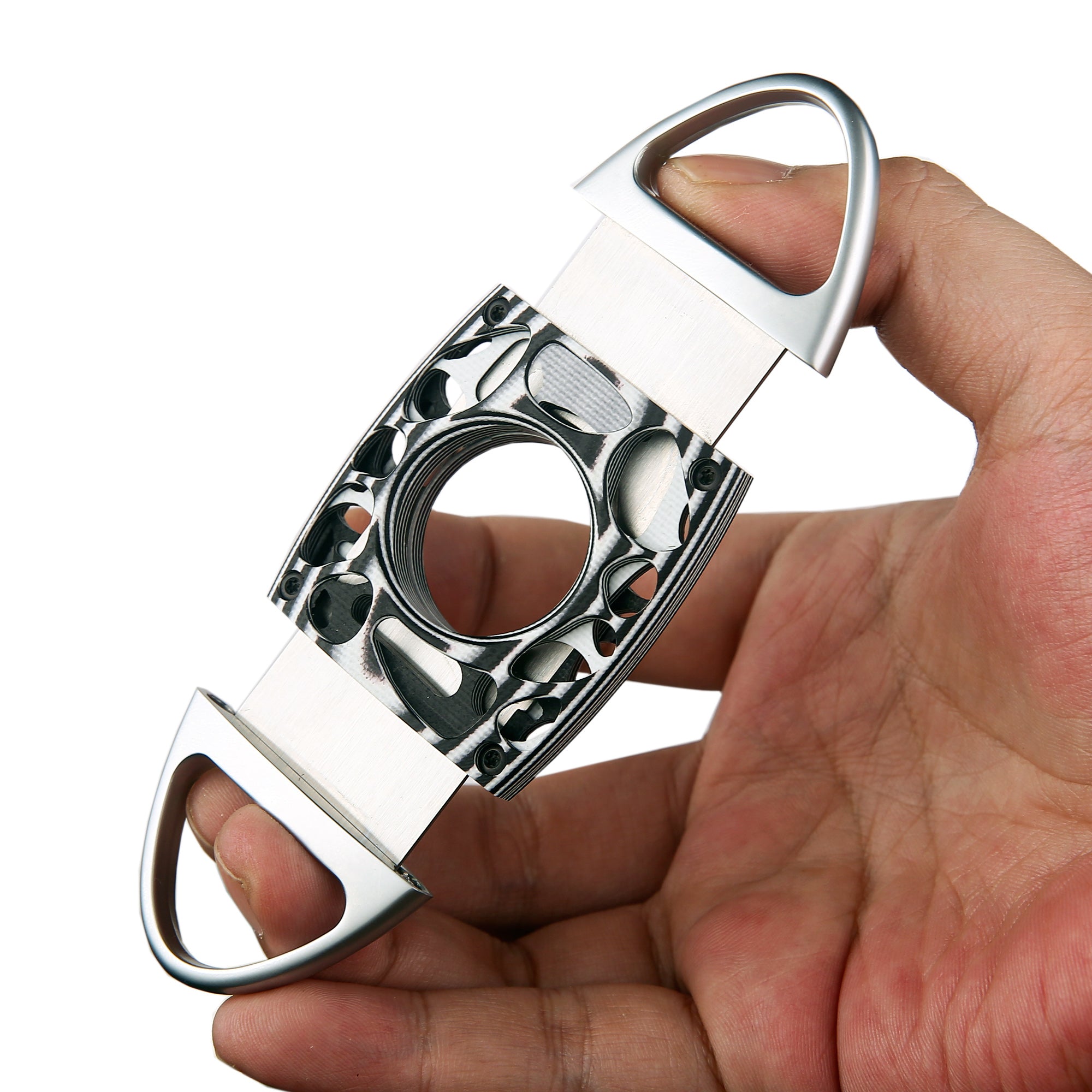 Quantoro QC-18 Metal CNC İşlemeli Silver/White Puro Kesici