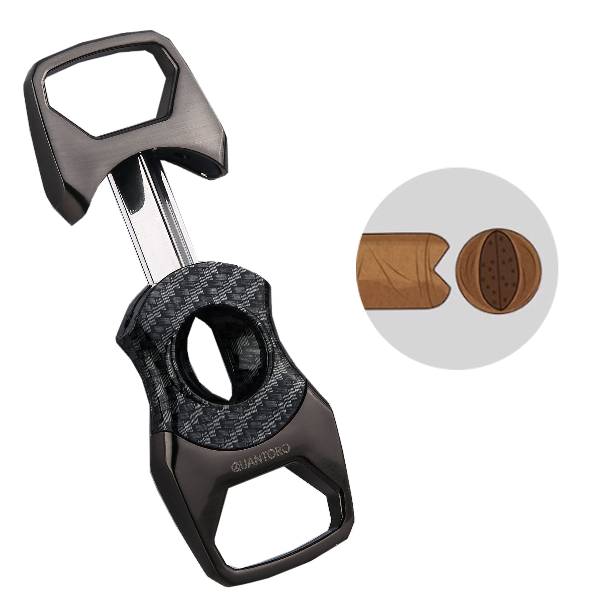 Quantoro QC-9 V-Kesim Gunmetal Carbon Puro Kesici