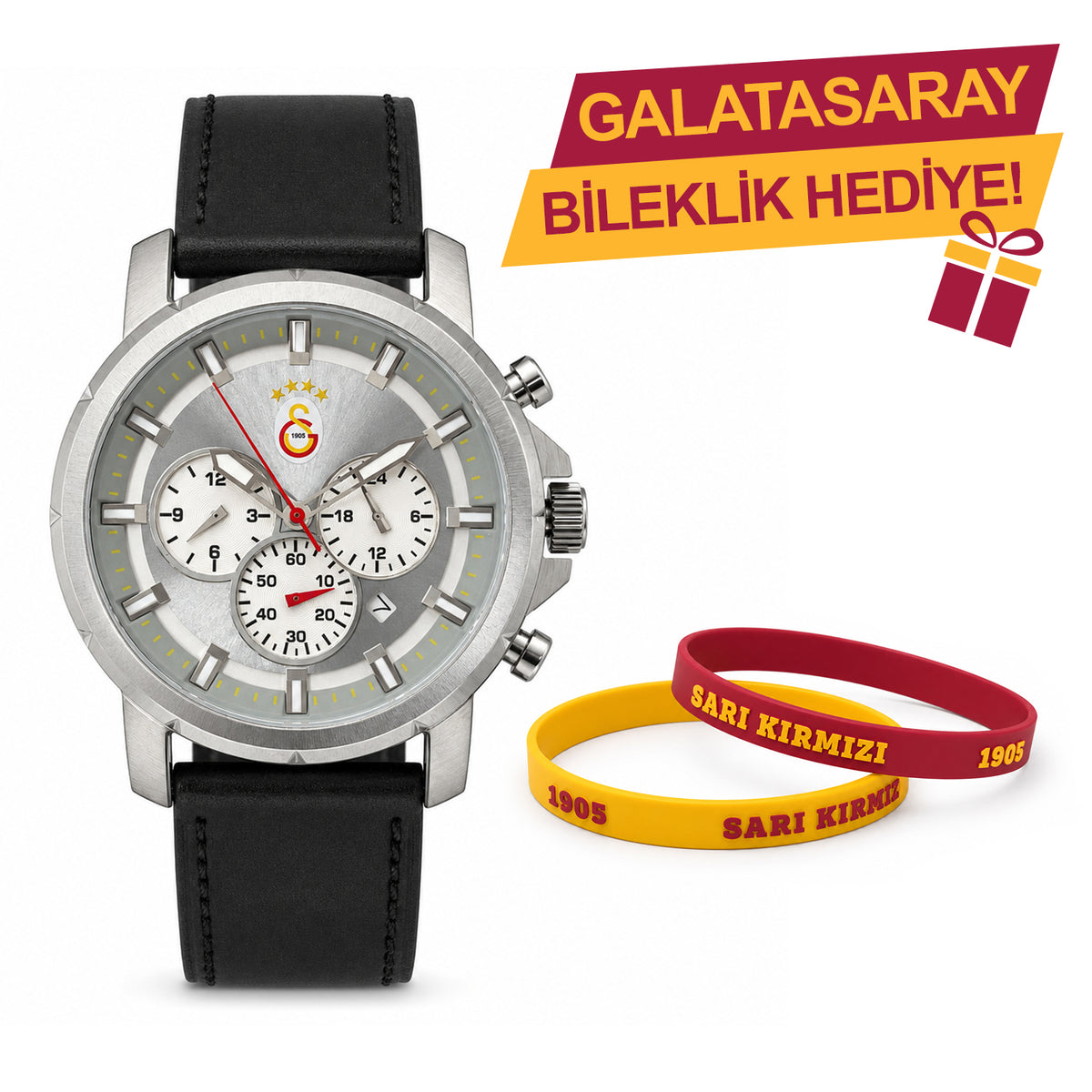 Galatasaray Lisanslı Kol Saati U21337 GS Bileklik Hediyeli