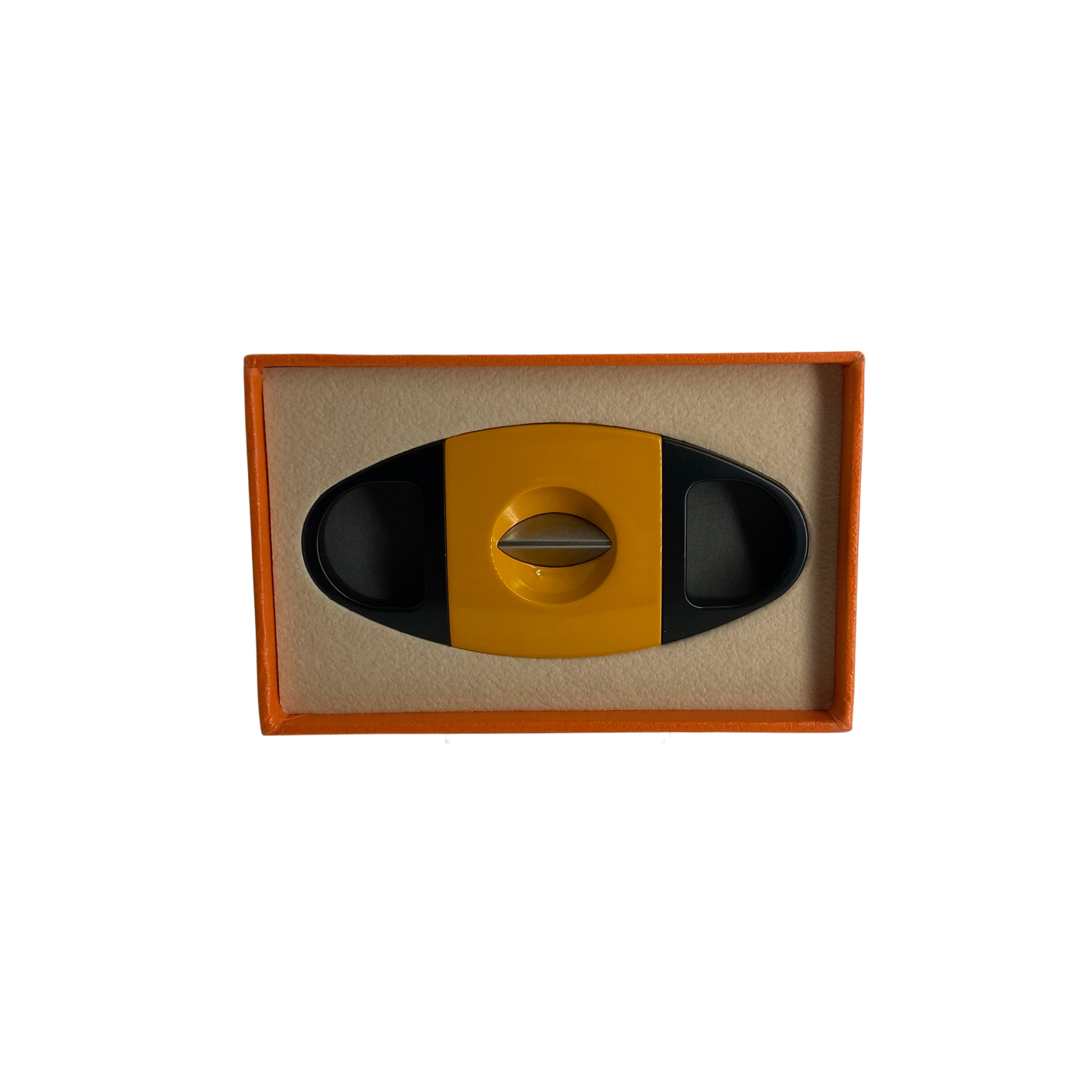 QNN Deri Kılıflı Sarı Puro Kesici