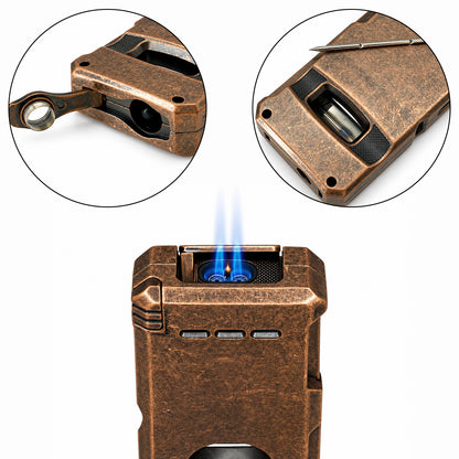 2'li Bronz Puro Seti | Premium Çakmak+Seyahat Humidoru