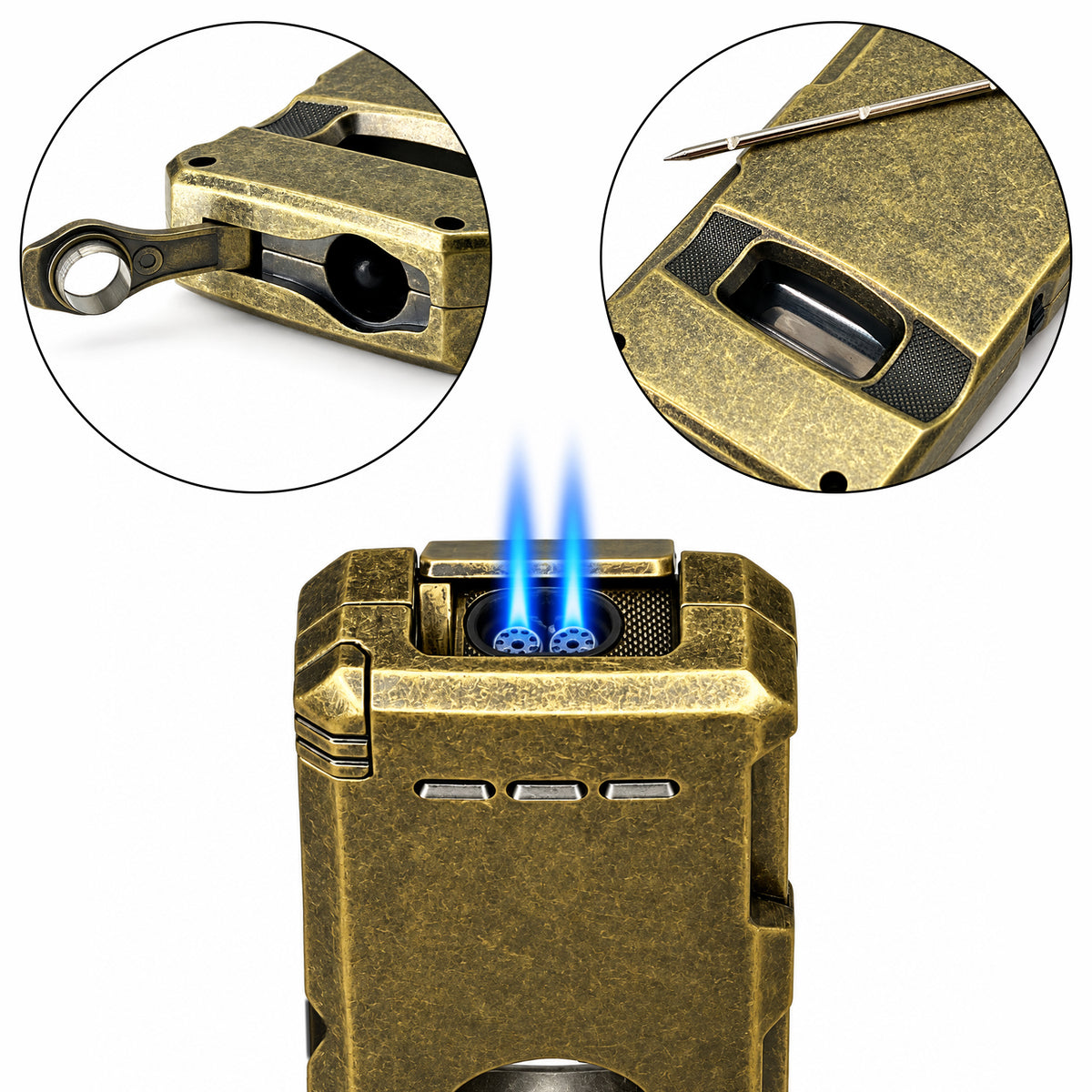 2'li Gold Puro Seti | Premium Çakmak+Seyahat Humidoru
