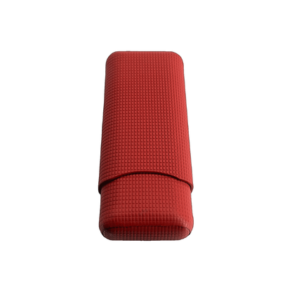 Montes Gerçek Deri El Yapımı 70 Ring Kırmızı İkili Puro Kılıfı