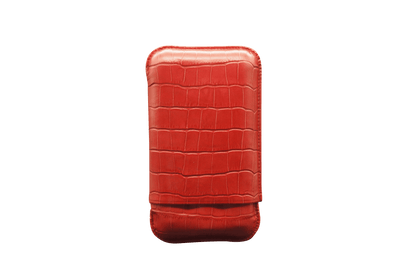 Montes Gerçek Deri El Yapımı 60 Ring Krokodil Fuego Üçlü Puro Kılıfı