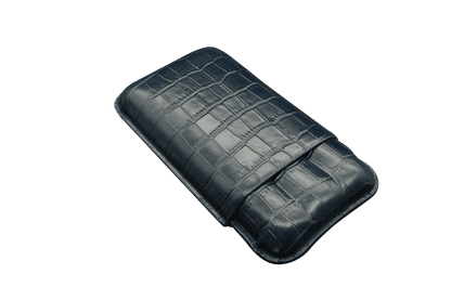 Montes Gerçek Deri El Yapımı 60 Ring Krokodil Oceano Üçlü Puro Kılıfı