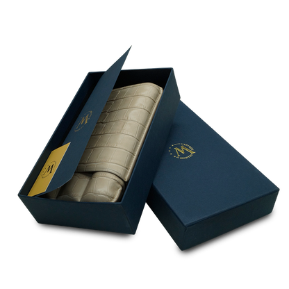 Montes Gerçek Deri El Yapımı 60 Ring Krokodil Piedra Üçlü Puro Kılıfı