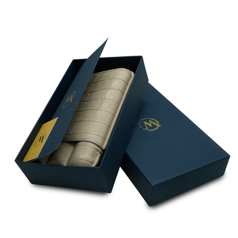 Montes Gerçek Deri El Yapımı 60 Ring Krokodil Piedra Üçlü Puro Kılıfı