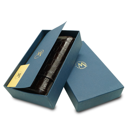 Montes Gerçek Deri El Yapımı 60 Ring Krokodil Tabaco Üçlü Puro Kılıfı