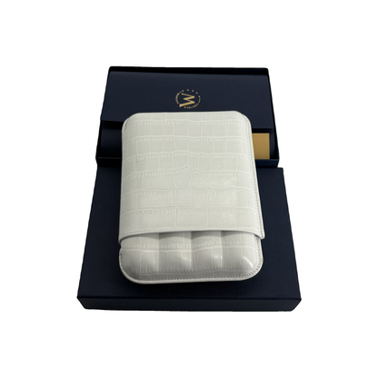 Montes Gerçek Deri El Yapımı 60 Ring Krokodil Nieve Dörtlü Puro Kılıfı