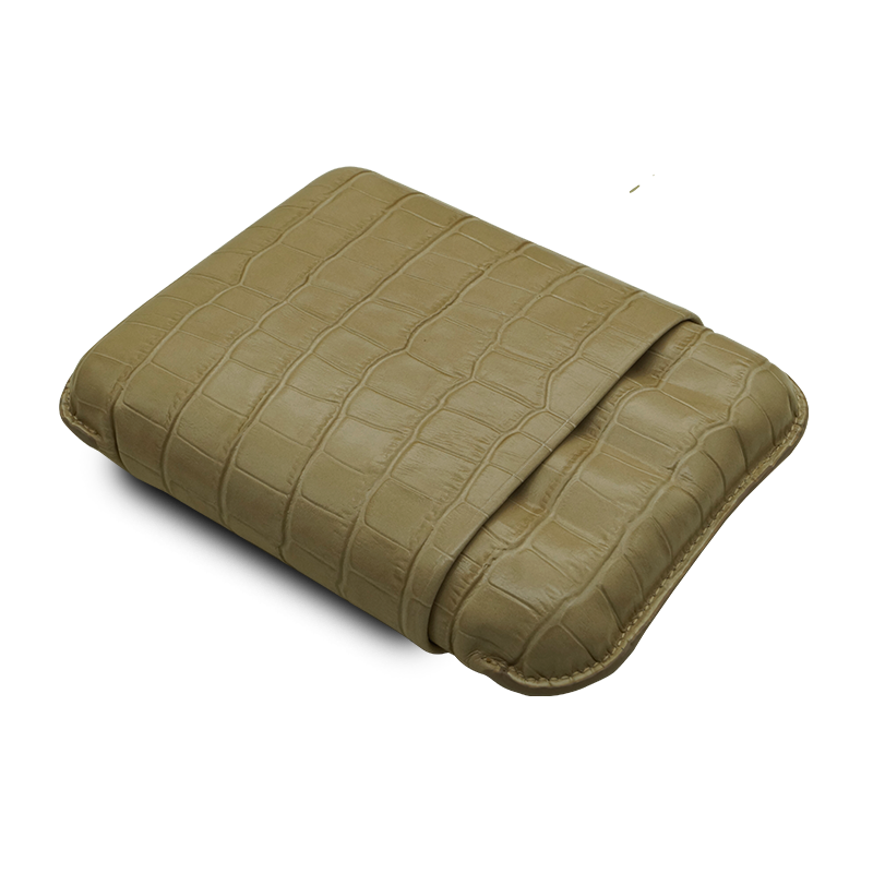 Montes Gerçek Deri El Yapımı 60 Ring Krokodil Piedra Dörtlü Puro Kılıfı