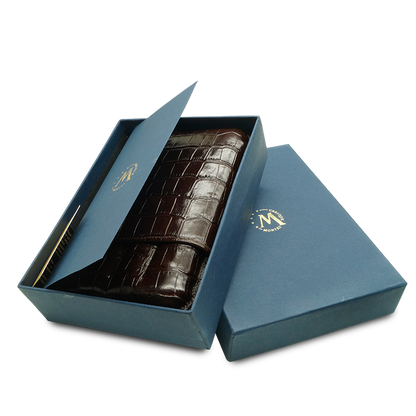 Montes Gerçek Deri El Yapımı 60 Ring Krokodil Tabaco Dörtlü Puro Kılıfı