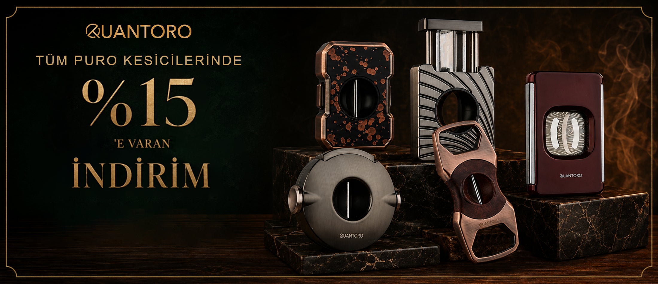 Quantoro | Cigar Cutter, Lighter, Case & Cabinet