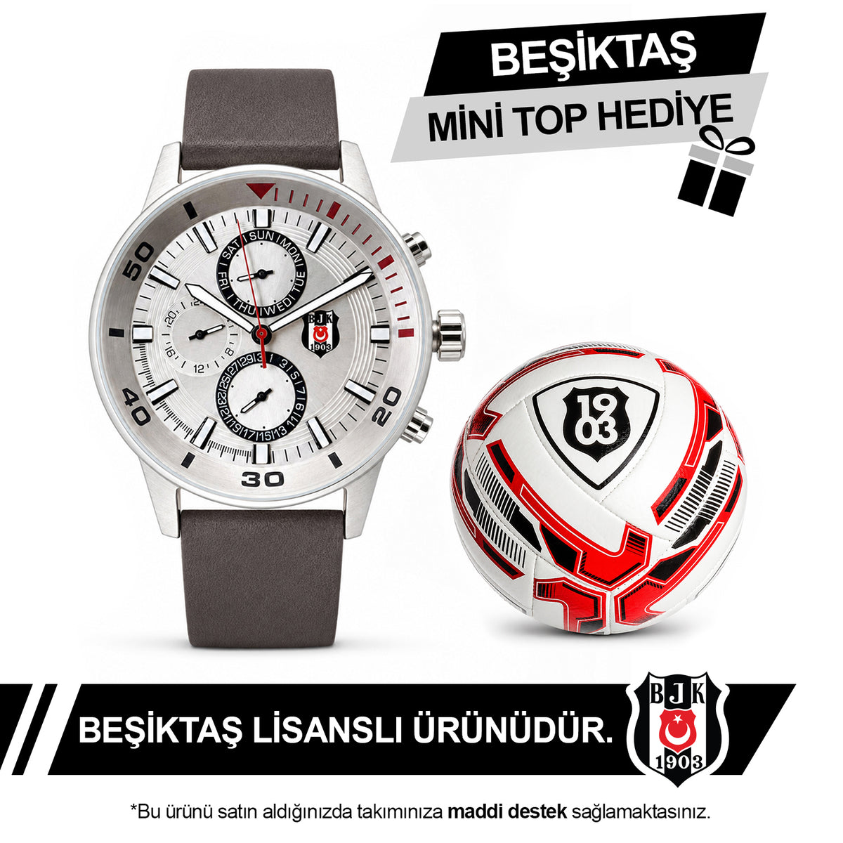 Beşiktaş Lisanslı Kol Saati 56E2E45004 - BJK Mini Top Hediyeli