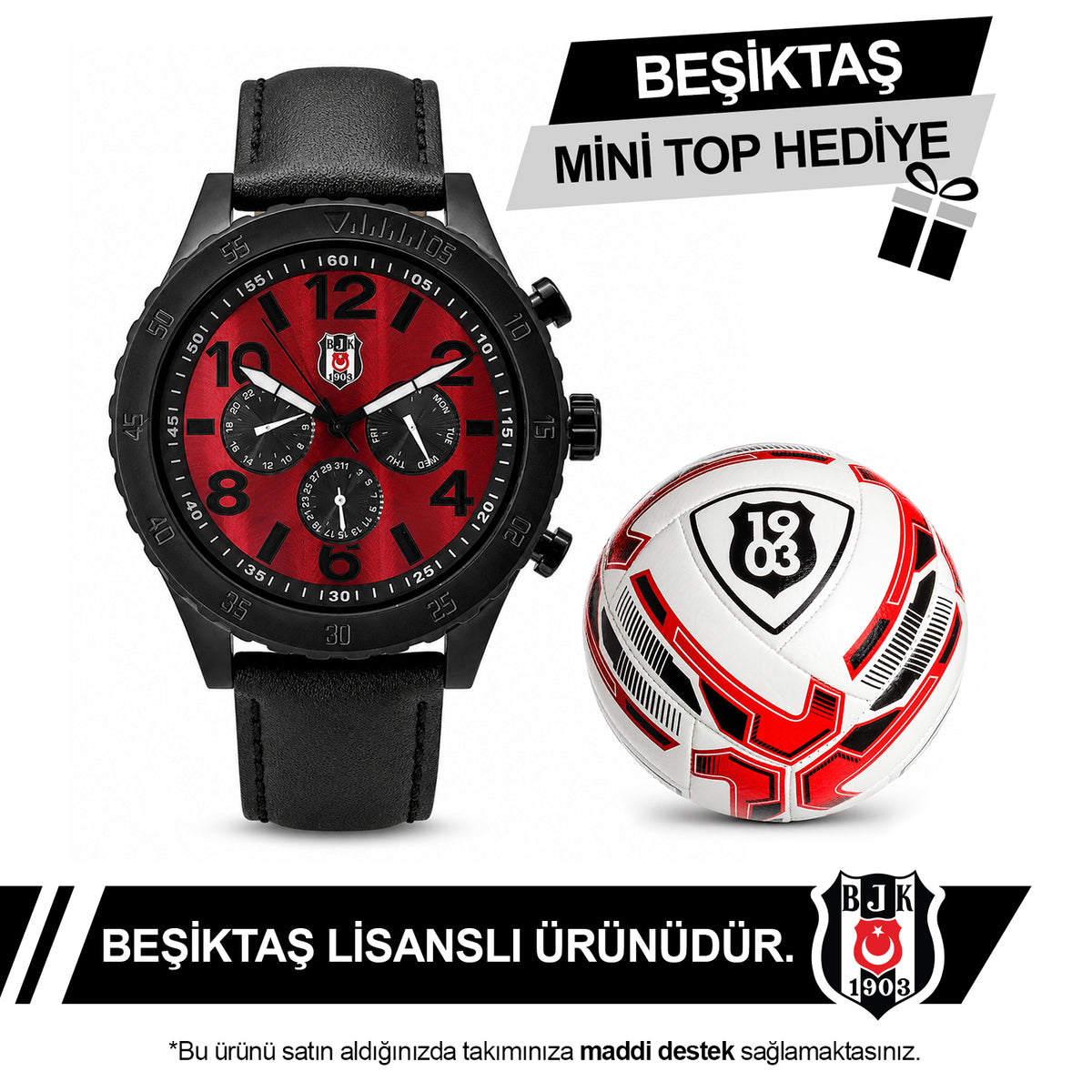 Beşiktaş Lisanslı Kol Saati 56E2S45767 - BJK Mini Top Hediyeli