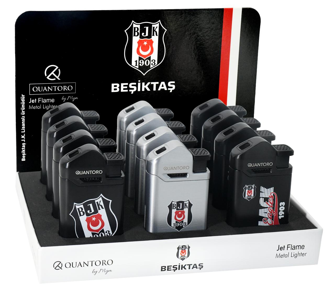 Beşiktaş Lisanslı Metal Jet Taraftar Çakmak 12'li Stant