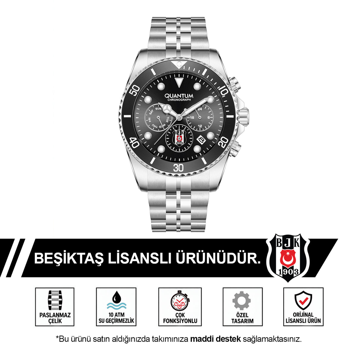 Beşiktaş Quantum Watch 25/M1 GNL69E450021 - Includes a Free BJK Cup