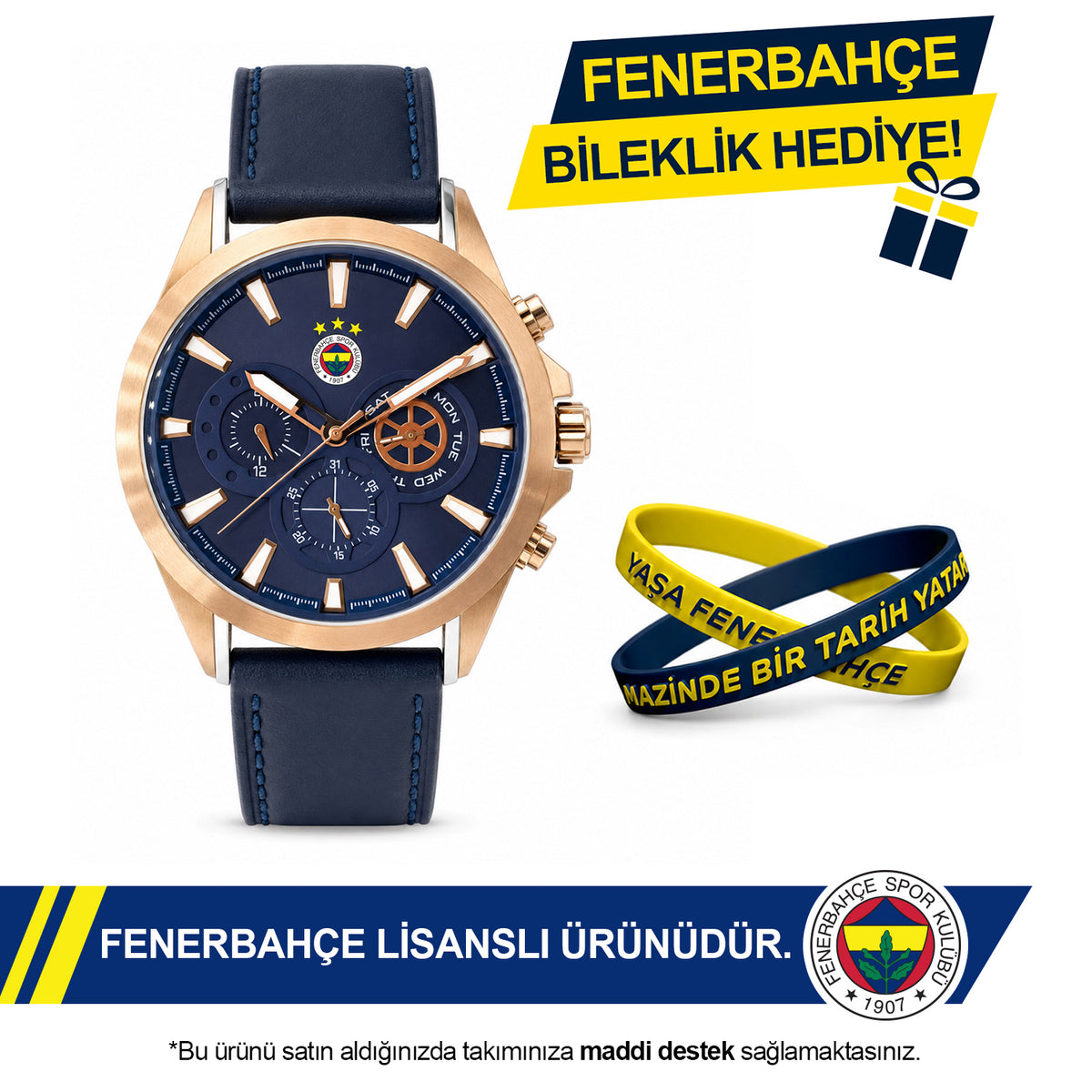 Fenerbahçe Lisanslı Kol Saati HA036E6S18 - FB Bileklik Hediyeli