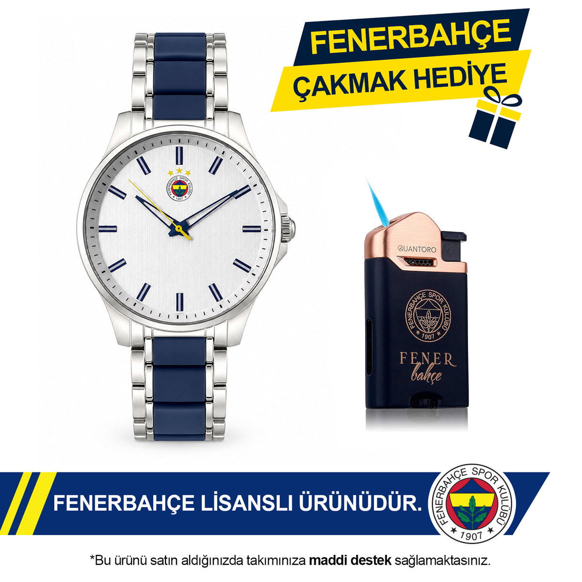 Fenerbahçe Lisanslı Kol Saati HA036E6S22 - FB Çakmak Hediyeli