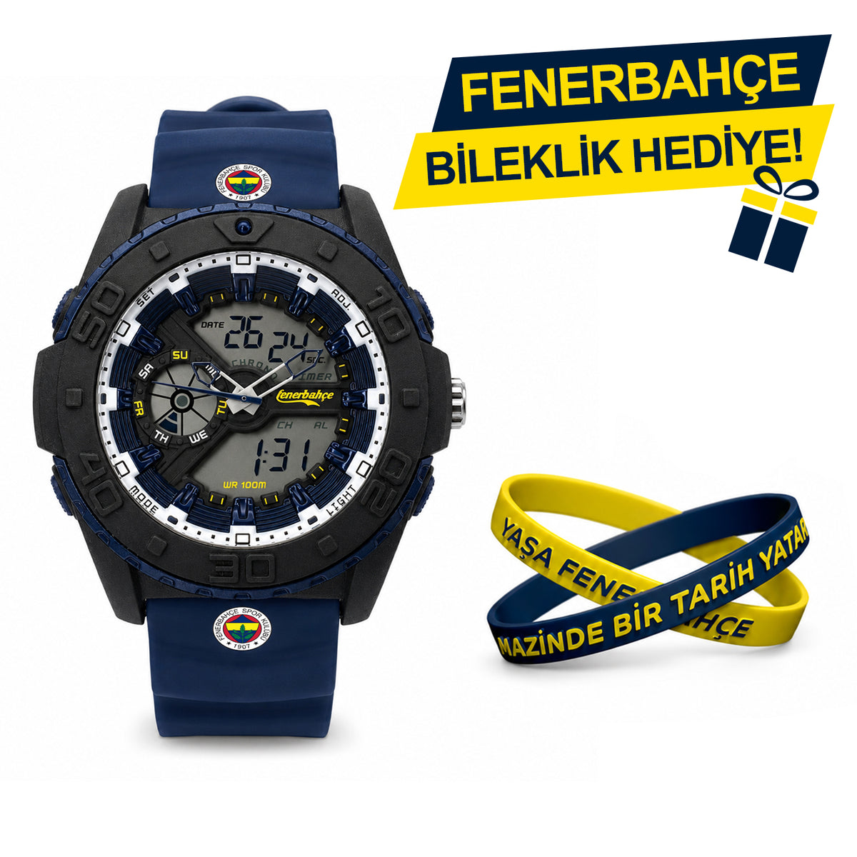 Fenerbahçe Lisanslı Kol Saati HA036T4S59 - FB Bileklik Hediyeli