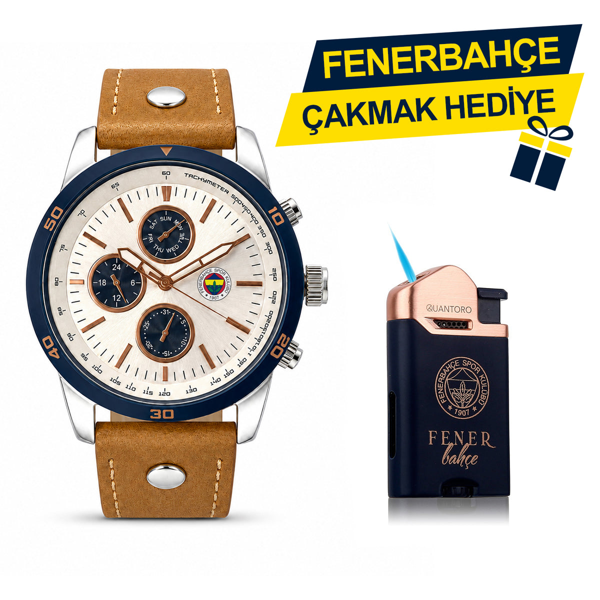 Fenerbahçe Lisanslı Kol Saati HA036T5S83 - FB Çakmak Hediyeli