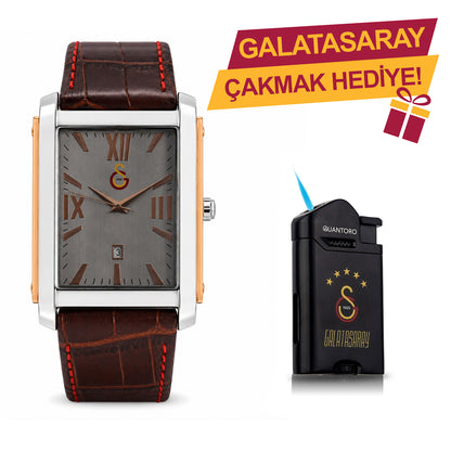 Galatasaray Leather Wristwatch U13632 - GS Keychain Included as a Gift