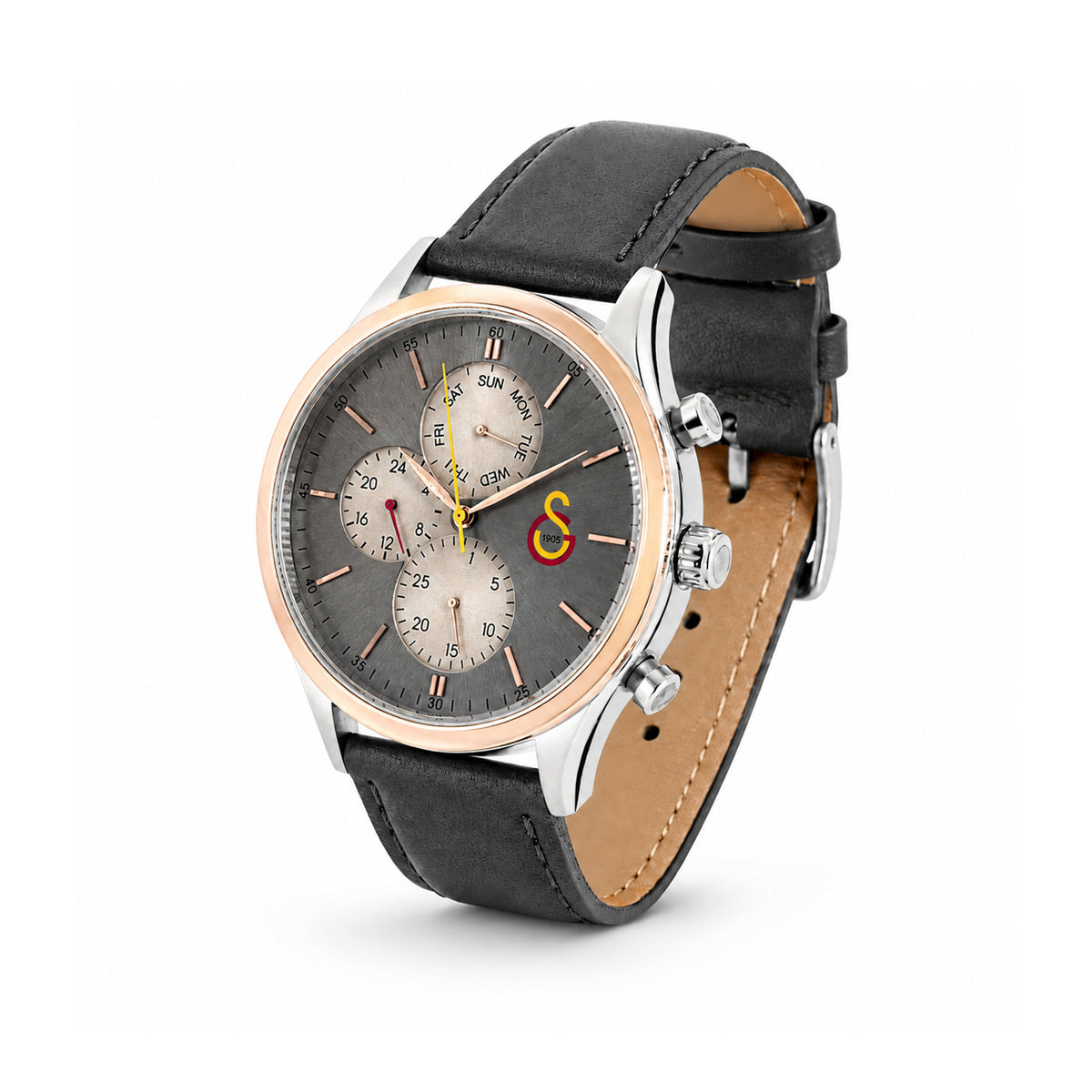 Galatasaray Leather Wristwatch U13857 - GS Keychain Included as a Gift