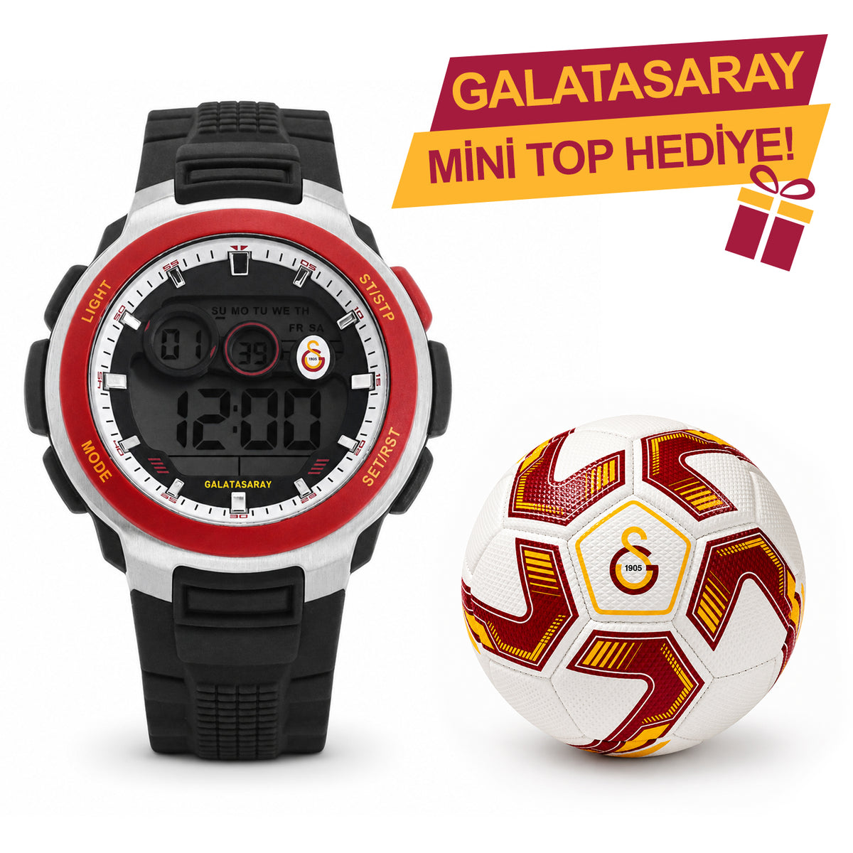 Galatasaray Digital Wristwatch U13596 - GS Keychain Included as a Gift