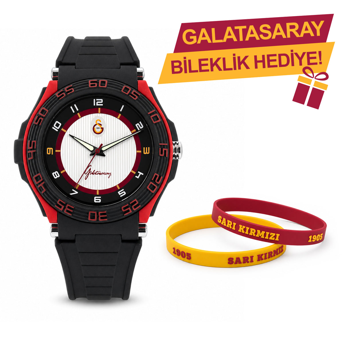 Galatasaray Wristwatch U13606 - GS Keychain Included as a Gift