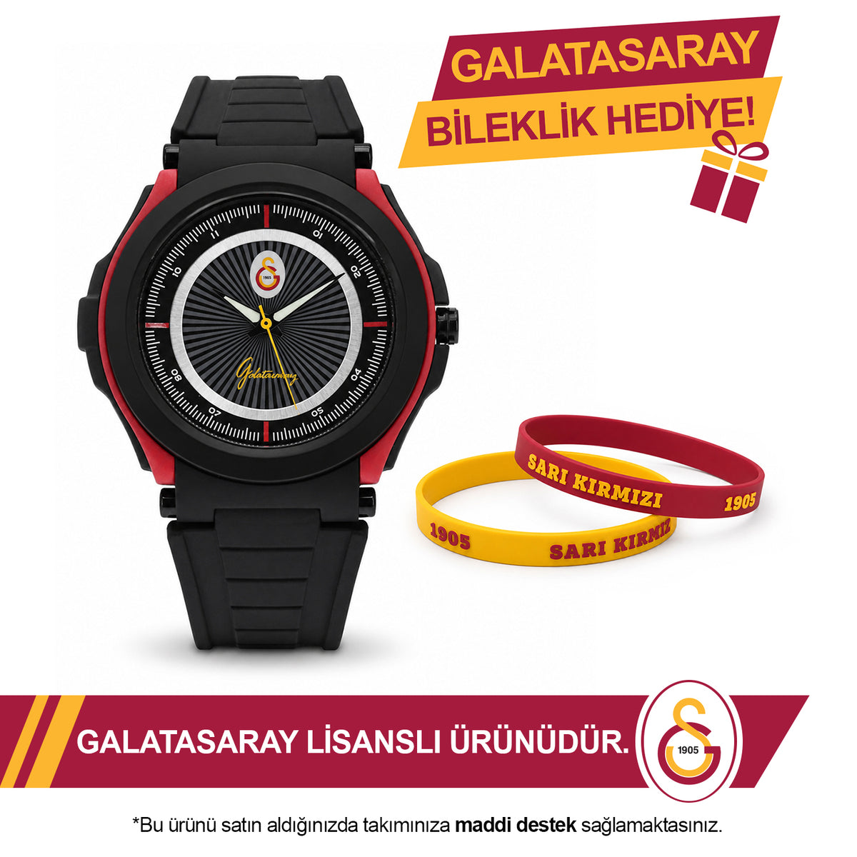 Galatasaray Wristwatch U13608 - GS Keychain Included as a Gift