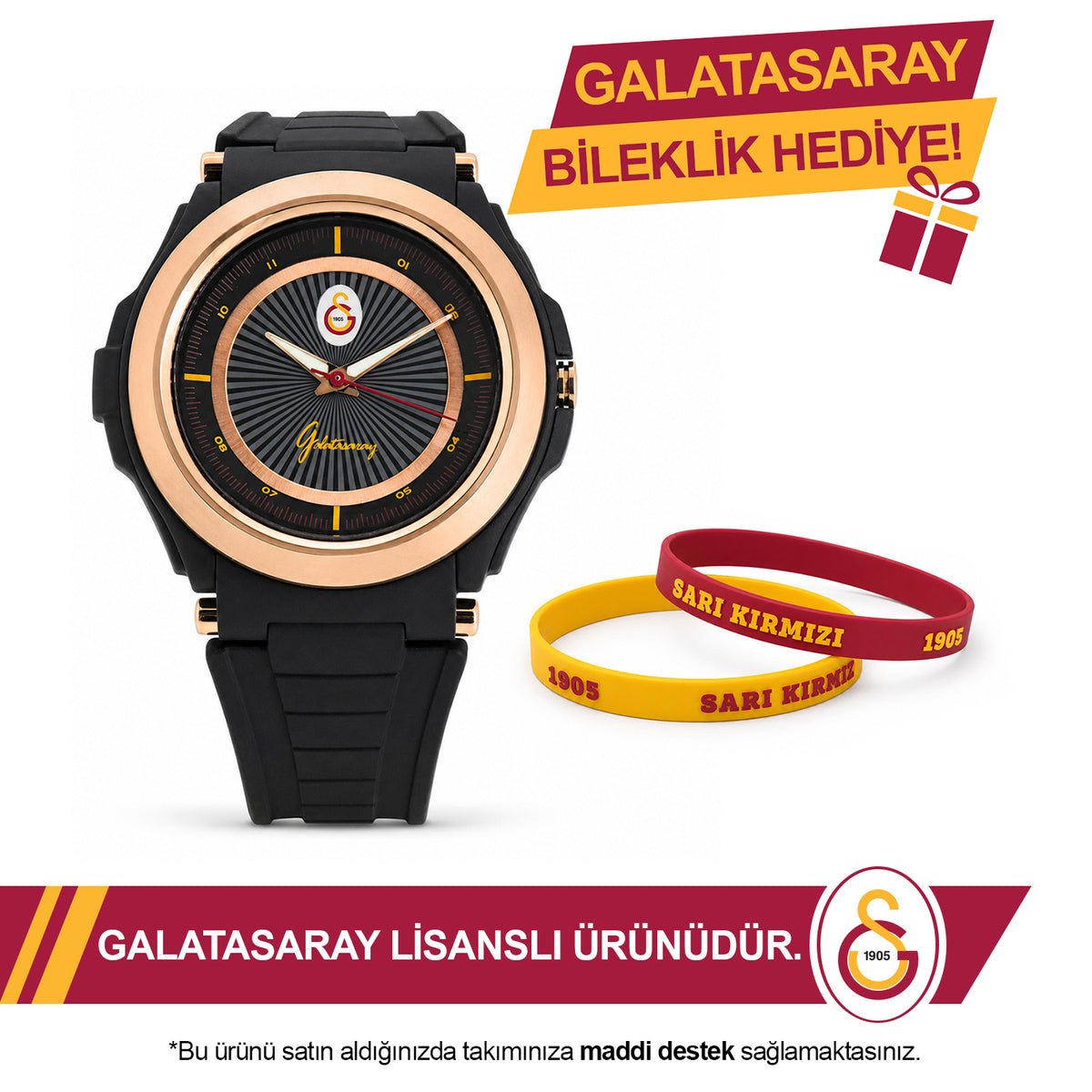 Galatasaray Wristwatch U13609 - GS Keychain Included as a Gift